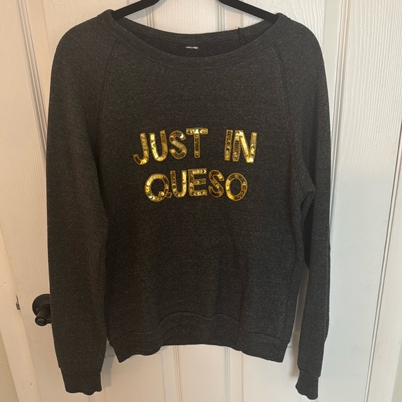 Women's Black Sweater with Gold Lettering - Picture 1 of 3